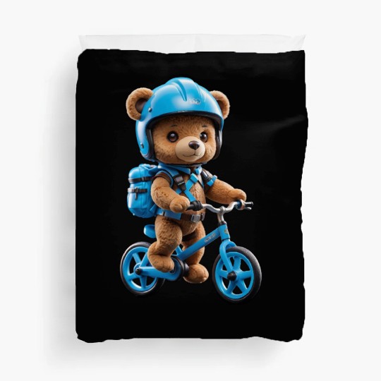 Cycling bear Duvet Covers