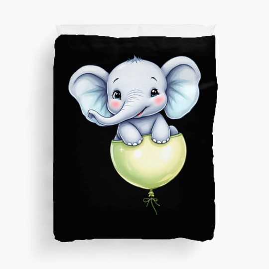 Baby Elephant in Balloon Duvet Covers