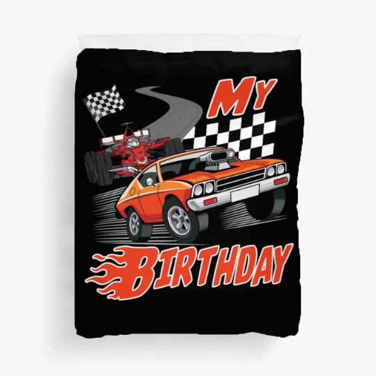 Fun My Birthday Race Car Boys Girls Youth Men Duvet Covers