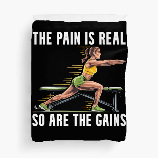 Bulgarian Squat Exercise Fitness Workout Gym Duvet Covers