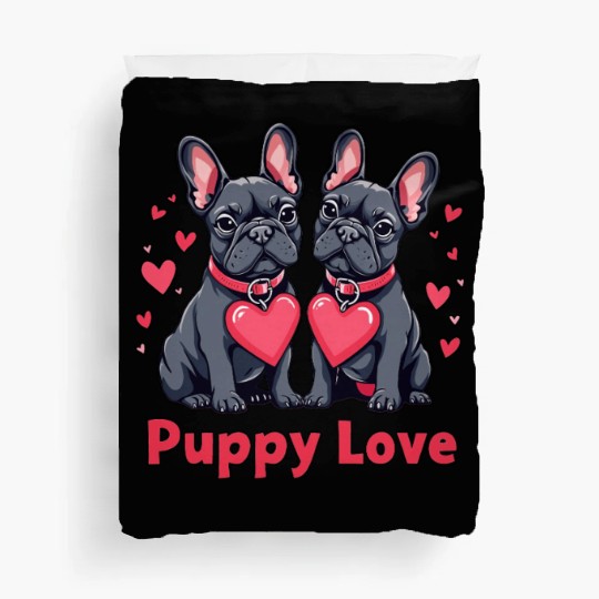 Valentines Day - Puppy Love French Bulldog Duvet Covers
