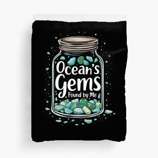 Sea Glass Hunters Collecting Ocean Treasures Duvet Covers