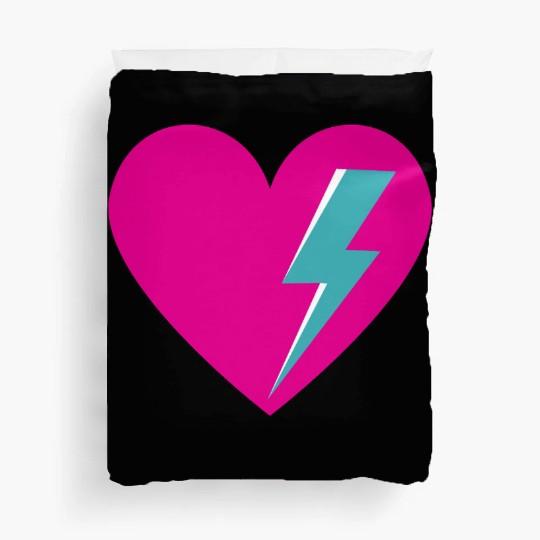 Heart with Lightning Bolt Duvet Covers