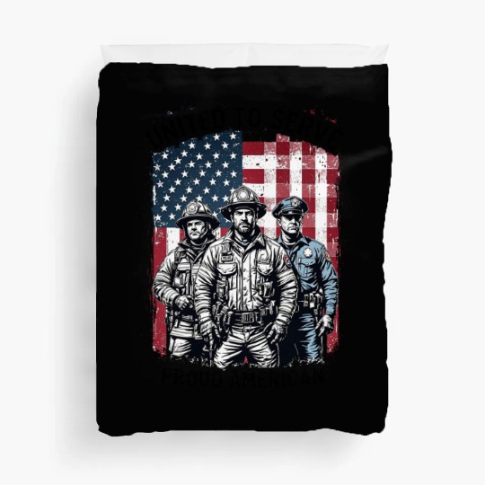United To Serve USA America Proud American Heroes Duvet Covers