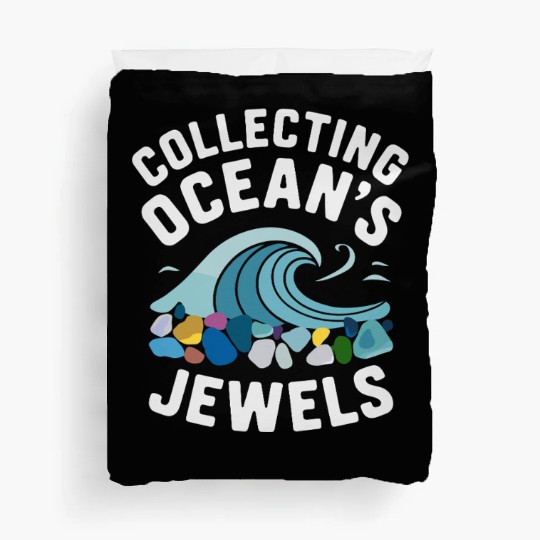 Sea Glass Hunters Collecting Ocean Treasures Duvet Covers