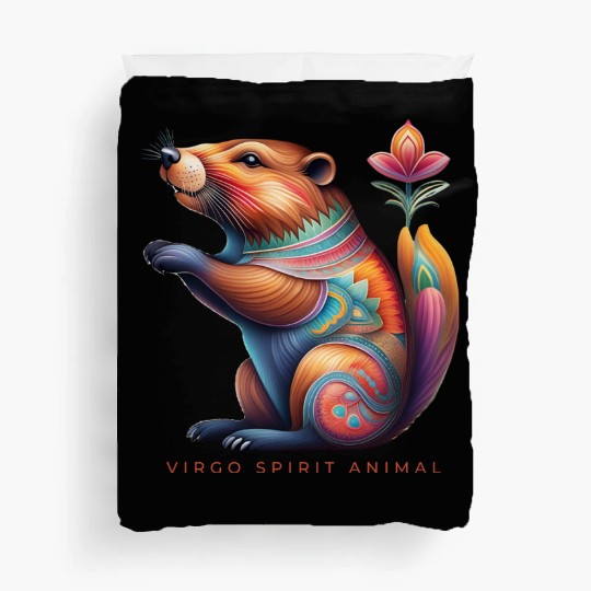 Virgo Spirit Animal Beaver Alebrije Female Duvet Covers