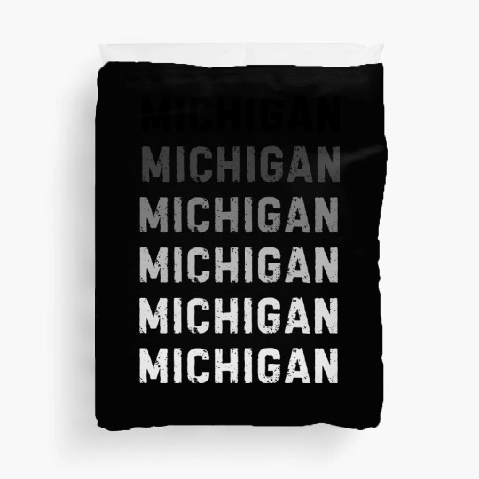 MICHIGAN US State Black and White Simple Design Duvet Covers