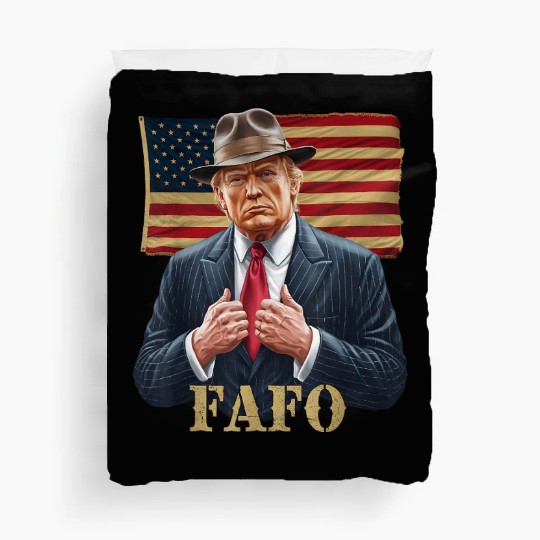 Trump FAFO F Around Find Out US Flag Vintage Duvet Covers