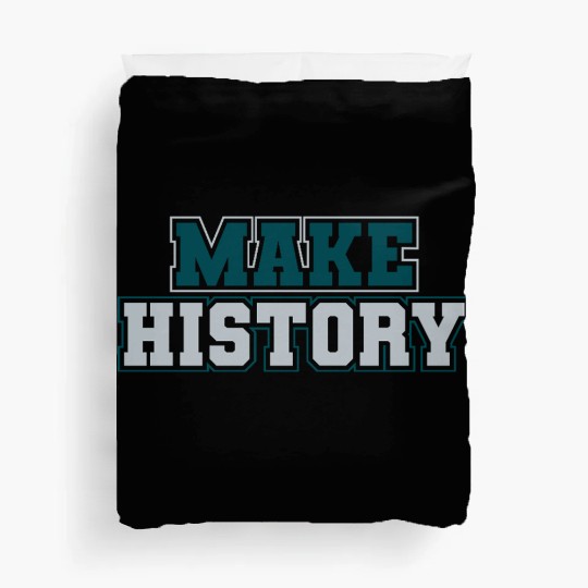 Make History Green and Silver Duvet Covers