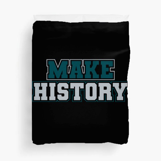 Make History Green and Silver Duvet Covers