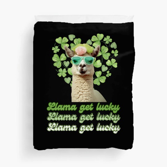 Llama Get Lucky | St. Patricks Day Edition Duvet Covers