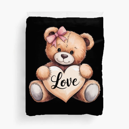 Valentines Teddy Bear Love Love Bear Bear Hug Cudd Duvet Covers