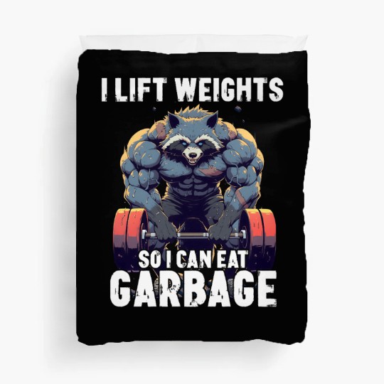Weightlifting Workout Gym Raccoon Gift Duvet Covers