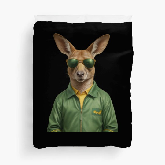 Green and Gold Kangaroo 3 Duvet Covers