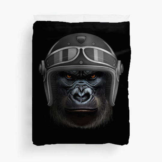 Biker Gorilla Motorcycle Silver Back Monkey Duvet Covers