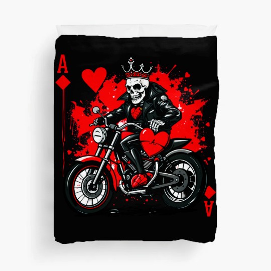 Red Ace Skull Rider Artwork Duvet Covers