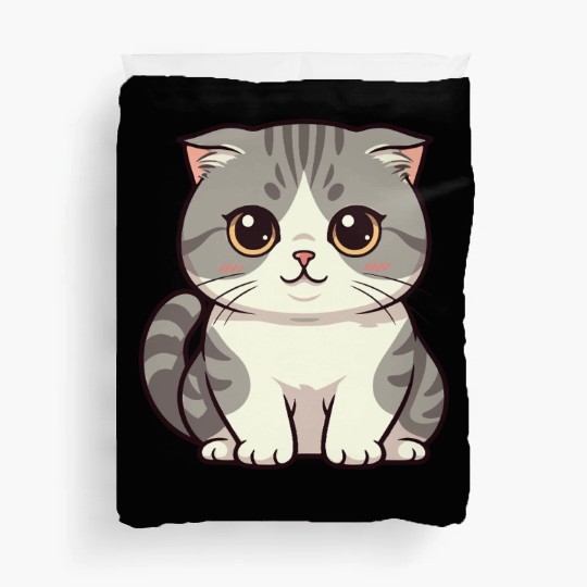 Cute Kawaii Cat Illustration Duvet Covers
