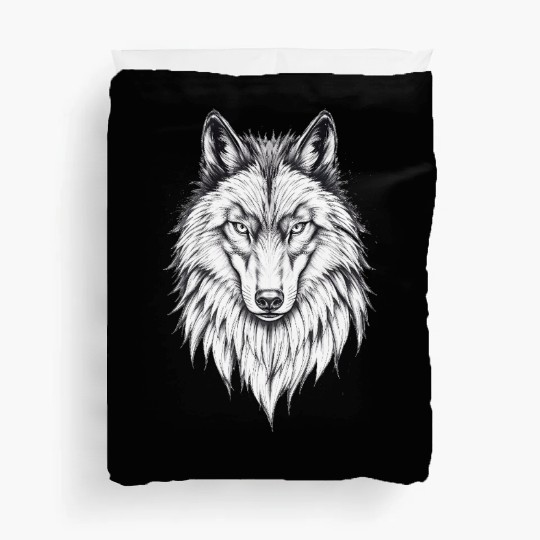 Wolf Face: Majestic and Wild Duvet Covers