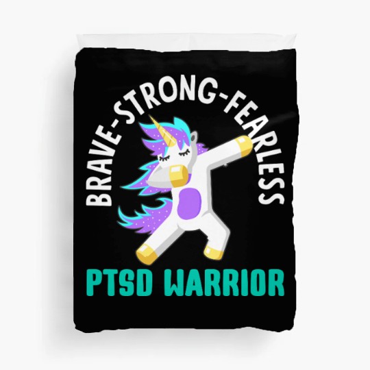 Brave Strong Fearless PTSD Awareness Duvet Covers