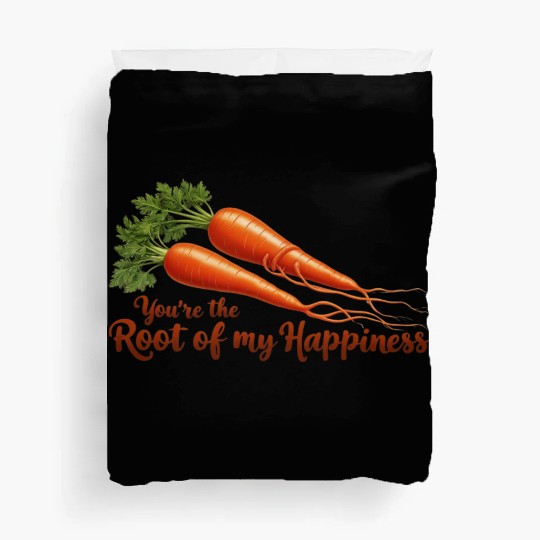Root of My Happiness – Cute Carrot Pun Duvet Covers