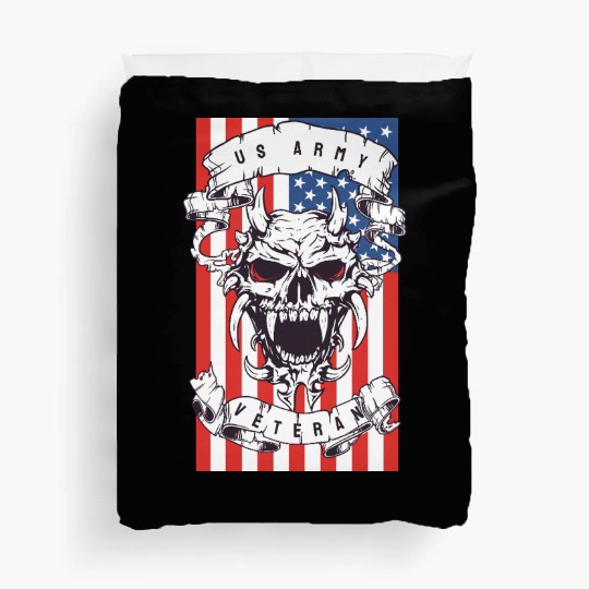 US Army Veteran Skull Duvet Covers