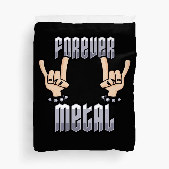 Forever Metal Heavy Metal Devil Horns Hand Gesture Duvet Covers