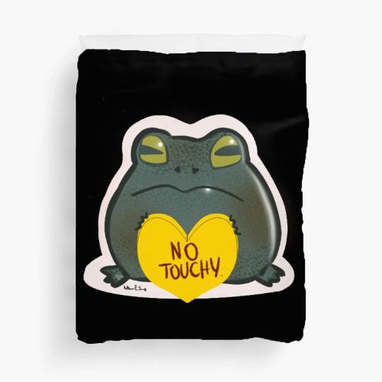 NO Touchy! Grumpy toad. Duvet Covers
