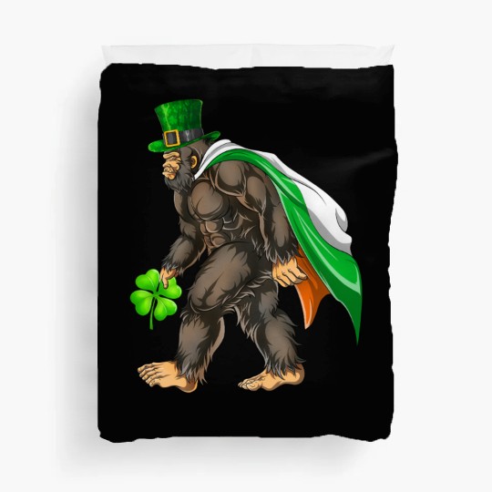 Vintage St Patricks Day Bigfoot Sasquatch Irish Duvet Covers