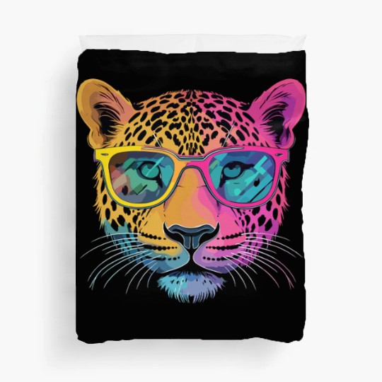Cheetah Wearing Sunglasses Hipster Style Duvet Covers