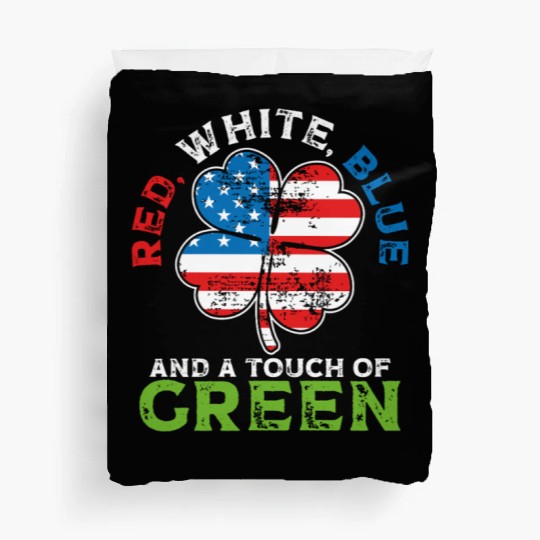 Red White Blue and a Touch of Green Irish USA Duvet Covers