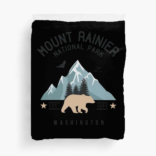 Mount Rainier National Park Est. 1889 Washington Duvet Covers