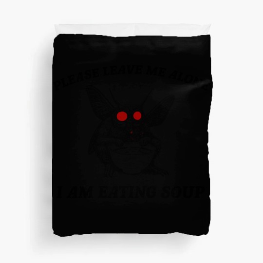 Retro Mothman Eating Soup Cryptid 90s Duvet Covers