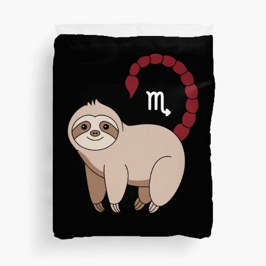 Scorpio Zodiac Sloth with Scorpio Sign Tail Duvet Covers