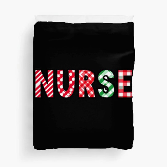 Nurse - Christmas Red Green Striped Plaid Medical Duvet Covers