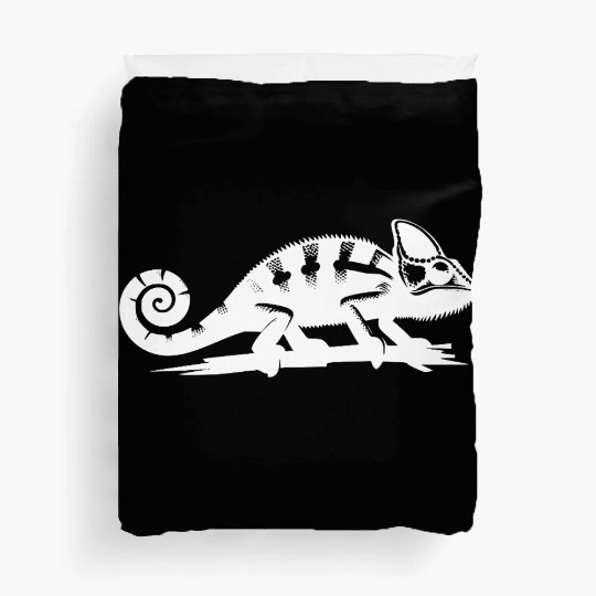 Small Chameleon Dragon With Curled Tail Duvet Covers