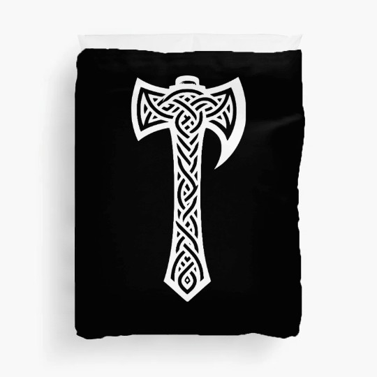 Axe In Celtic Knot Tattoo Style Duvet Covers