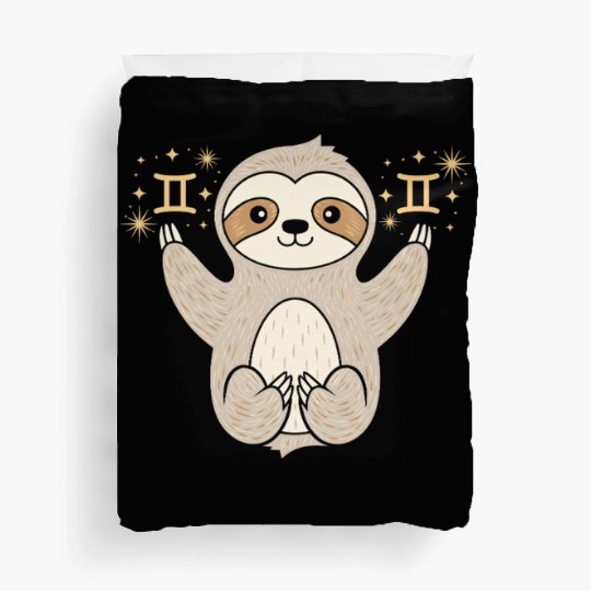 Gemini Zodiac Sloth Embracing Duality Magic Duvet Covers
