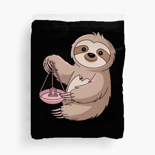 Charming Libra Zodiac Sloth With Balance Duvet Covers
