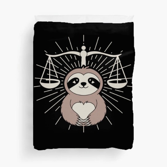 Charming Libra Zodiac Sloth Embrace Duvet Covers