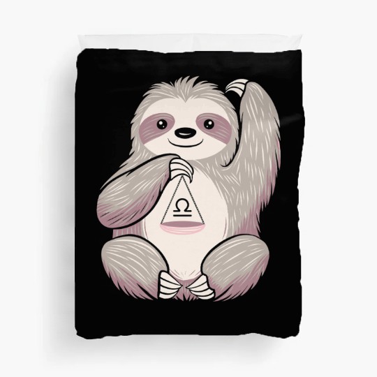Libra Zodiac Sloth Balancing Symbol Charm Duvet Covers