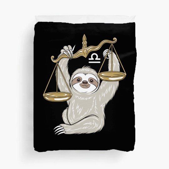 Charming Libra Zodiac Sloth Balancing Serenity Duvet Covers