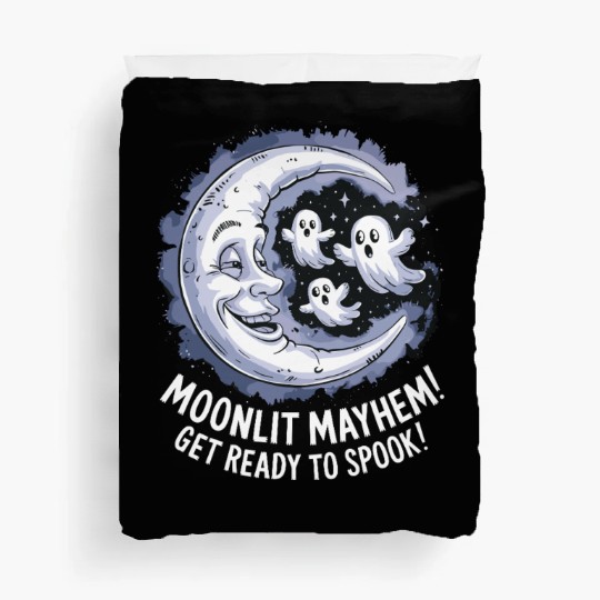 Moonlit Mayhem Ghostly Spook Under the Mondlight Duvet Covers