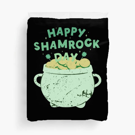 Happy Shamrock Day Gold Pot | Saint Patrick's Day Duvet Covers