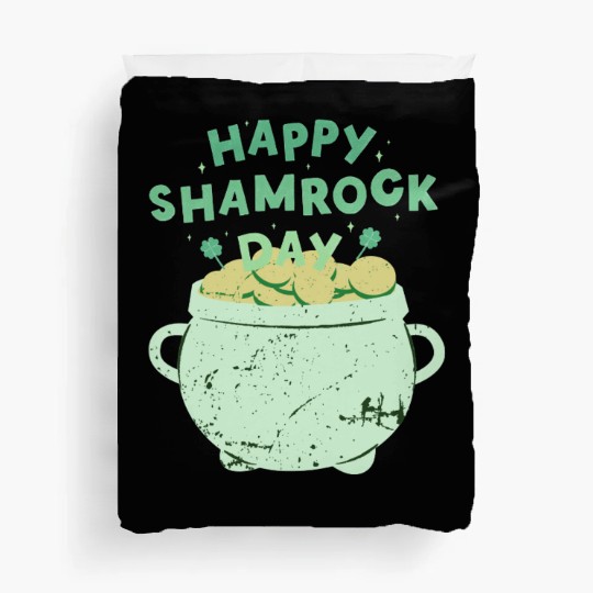 Happy Shamrock Day Gold Pot | Saint Patrick's Day Duvet Covers