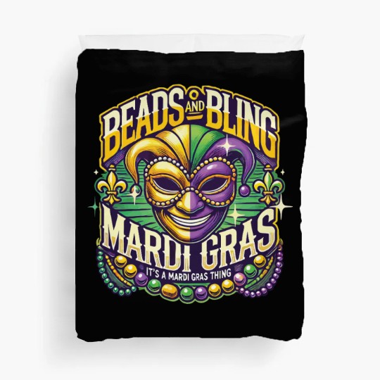 Beads And Bling Mardi Gras Mask Extravaganza Duvet Covers
