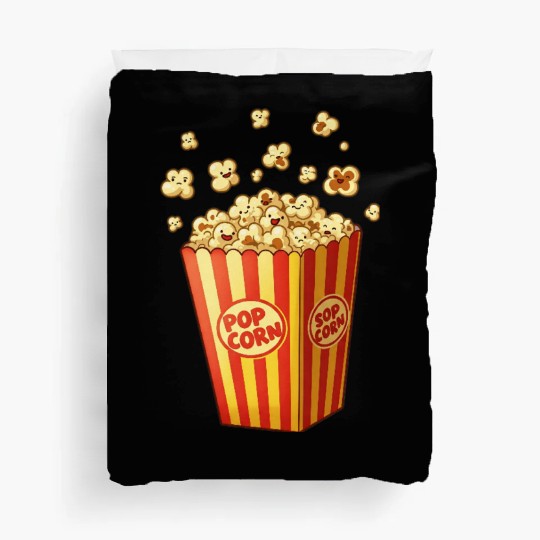 A popcorn box with little popcorn jumping out Duvet Covers