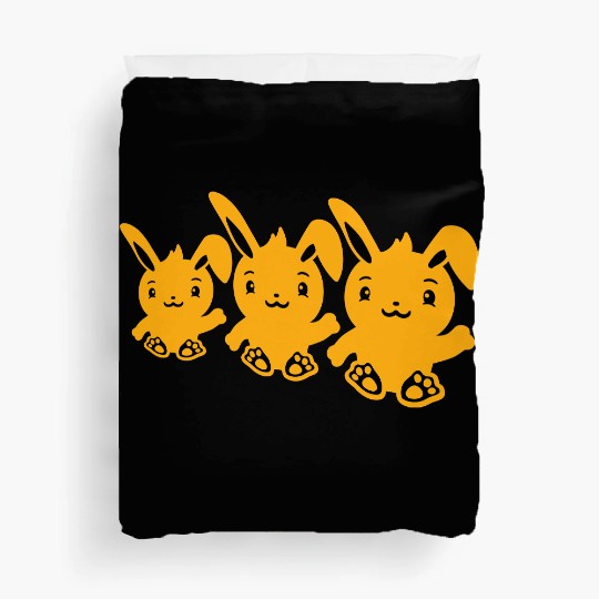 3 Rabbits Three Friends Team Crew Waving Sitting Duvet Covers