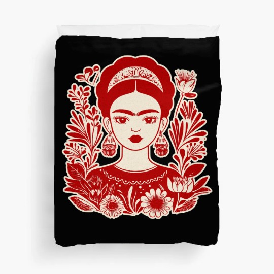 Frida Kahlo Illustration Feminist Art Duvet Covers