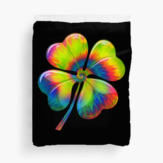 Tie Dye Shamrock Lucky Four Leaf Clover St Patrick Duvet Covers
