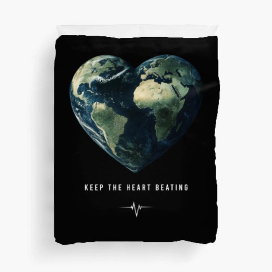Keep the Heart Beating Earth Day Heart Environment Duvet Covers